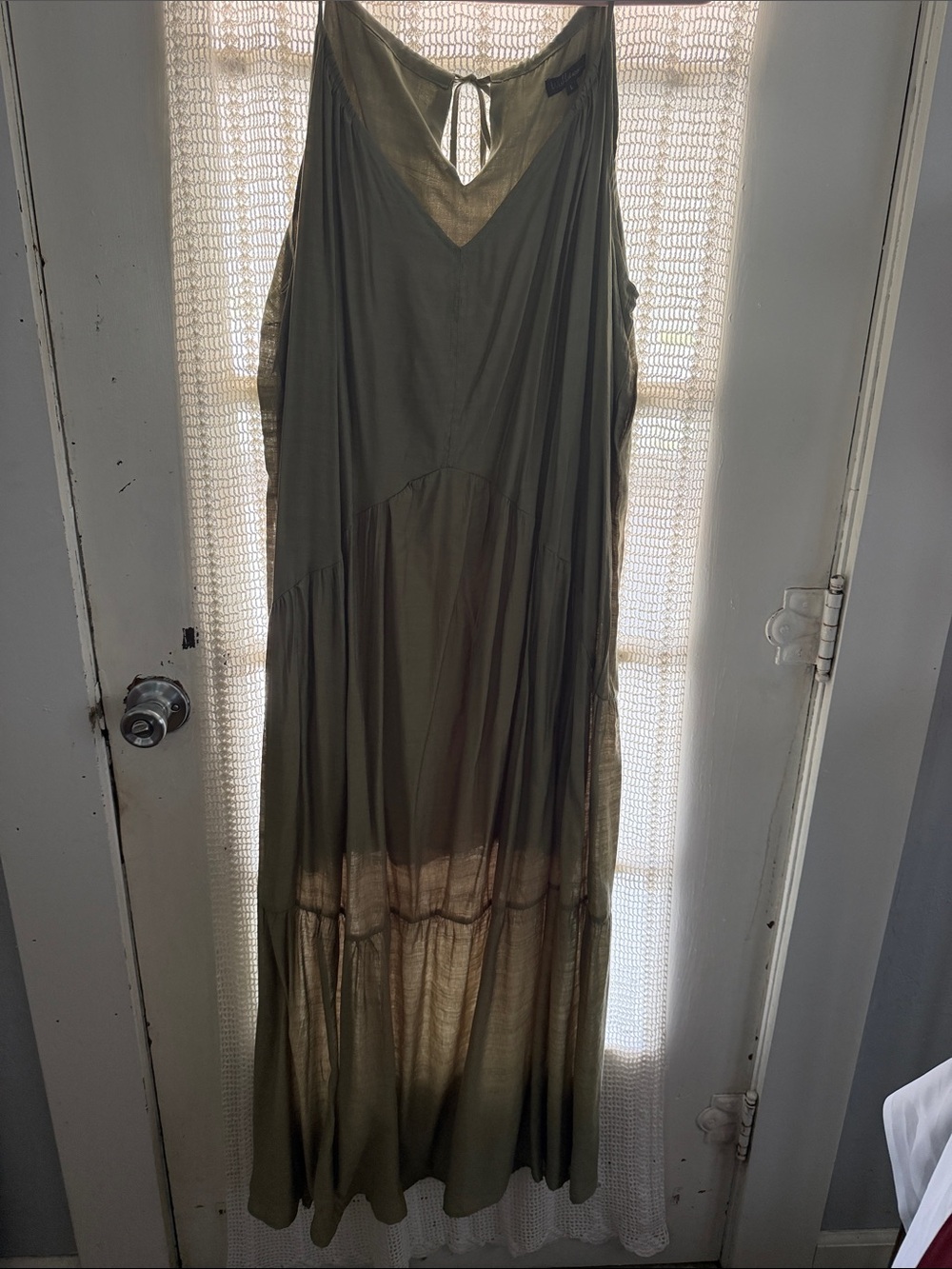 Wishlist Apparel Olive Green Sleeveless Maxi Dress - Casual Boho vibes - Size L